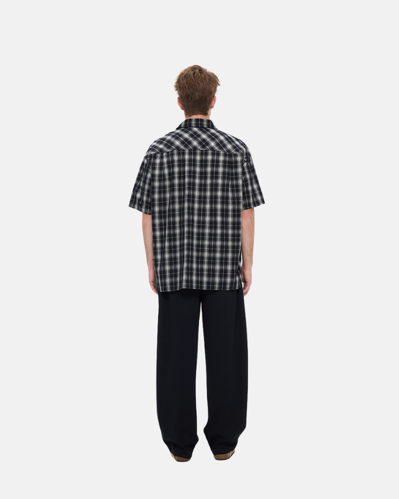 Chemise à manches courtes à coupe décontractée en tissu à carreaux