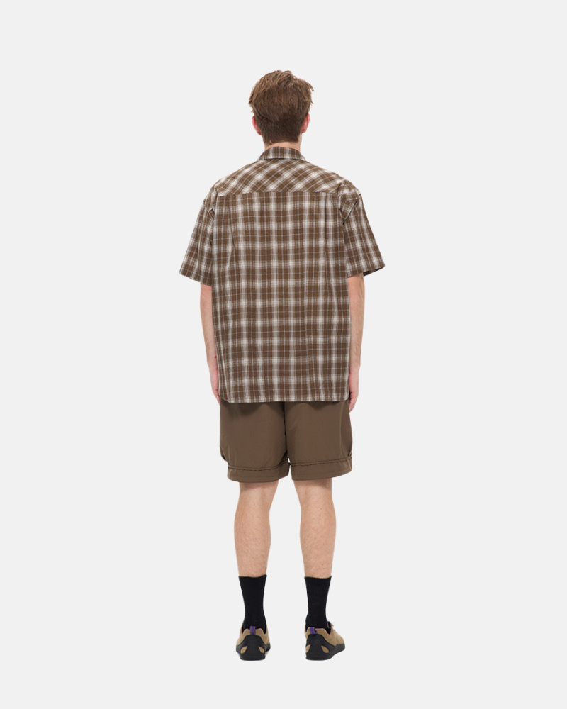 Chemise à manches courtes à coupe décontractée en tissu à carreaux