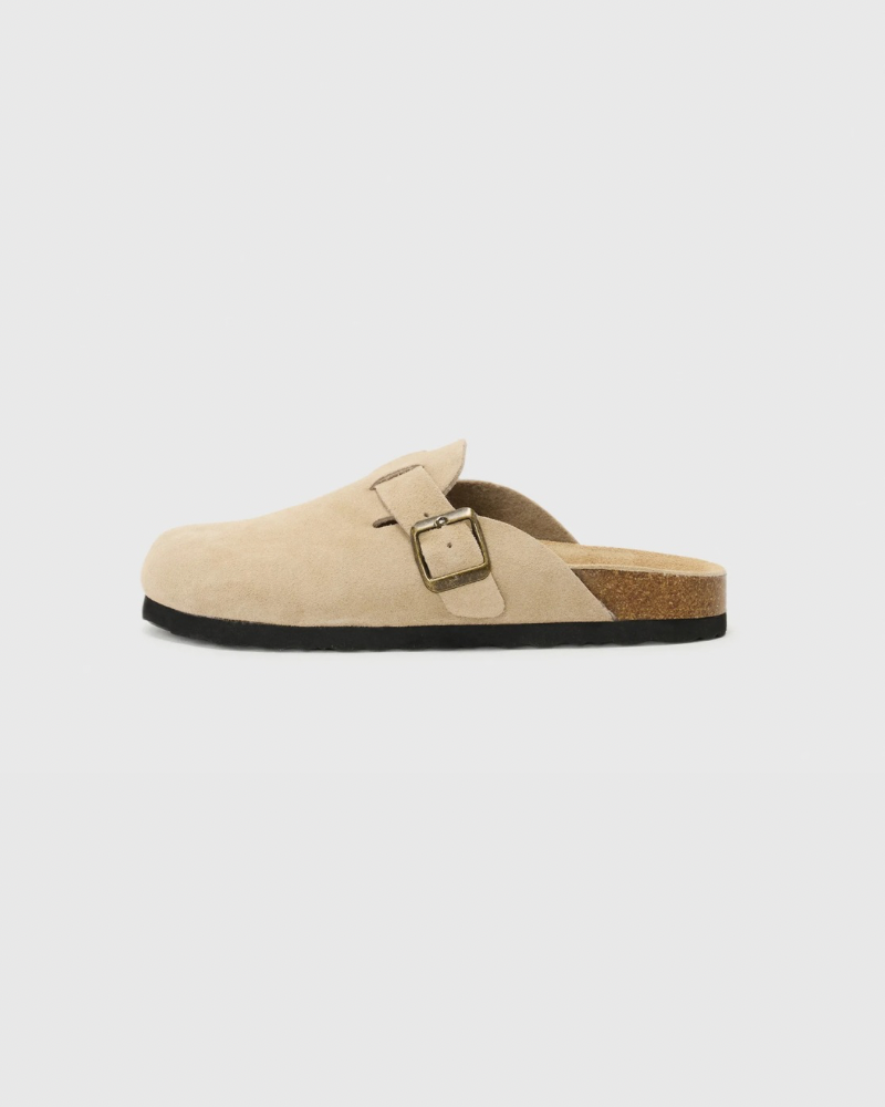 Schnalle Wildleder Clogs Sandalen
