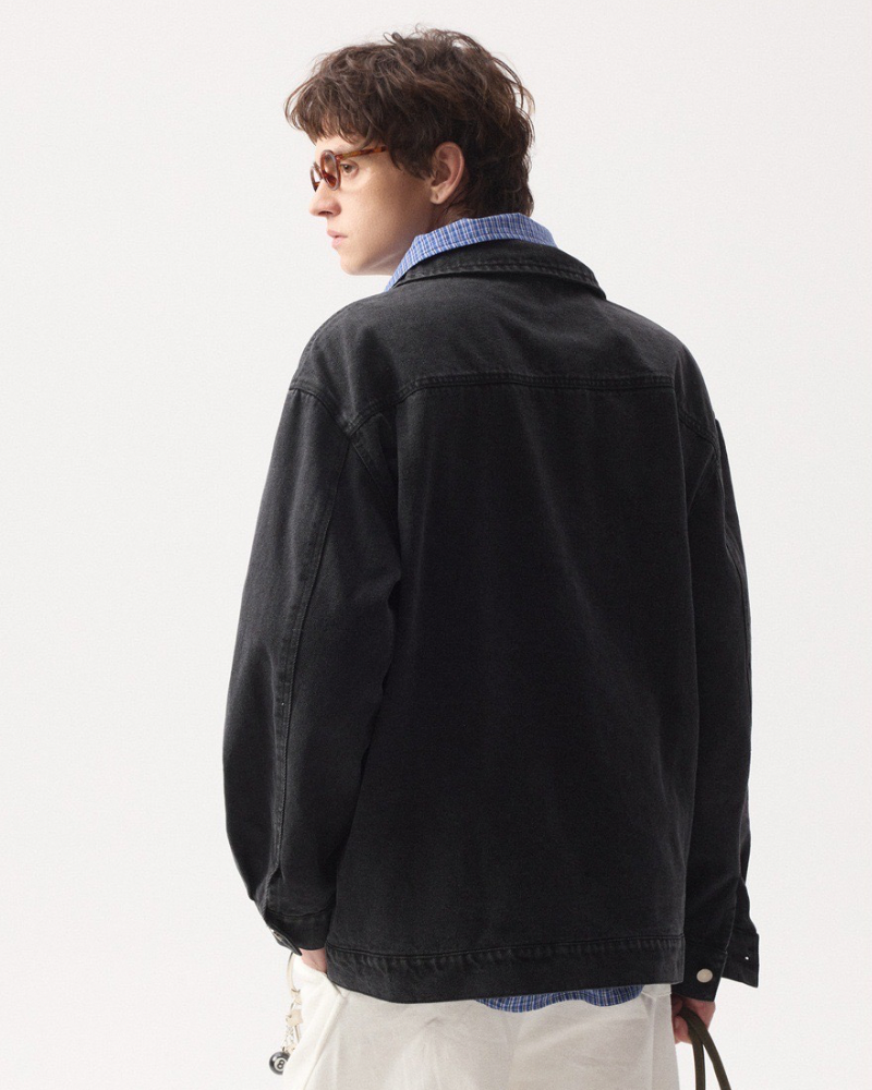 Layered Denim Overshirt Jacke