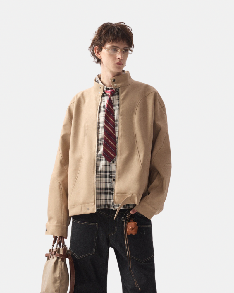 Stehkragen-Jacke