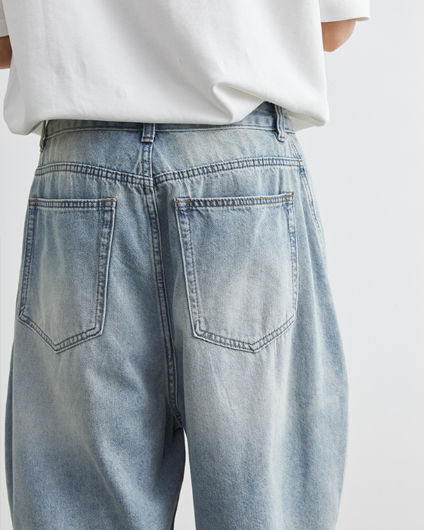 Leicht gewaschene 5-Pocket Denim-Kniehose