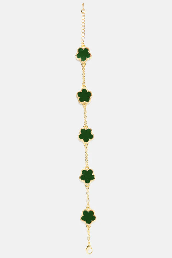 Iced Multi Clover Bracelet