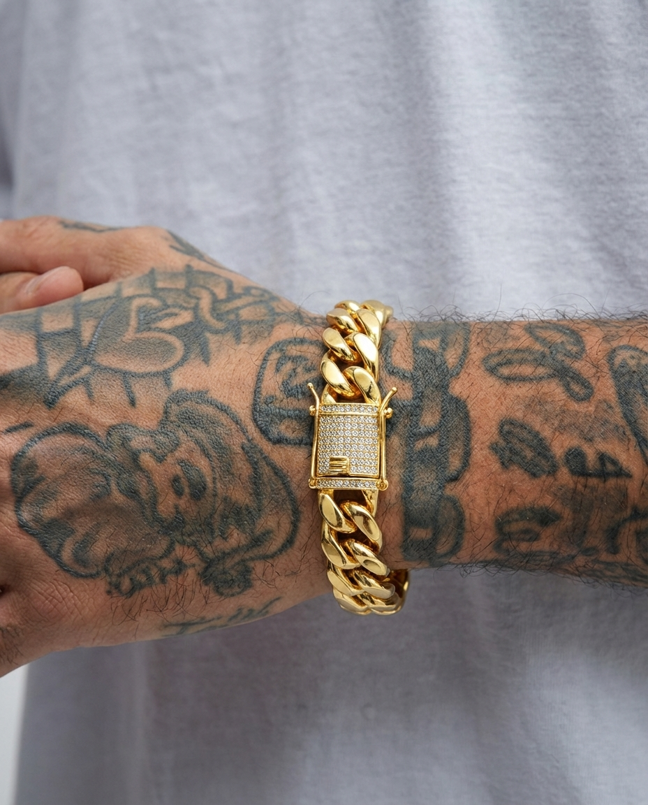 Iced Lock Key Cuban Bracelet