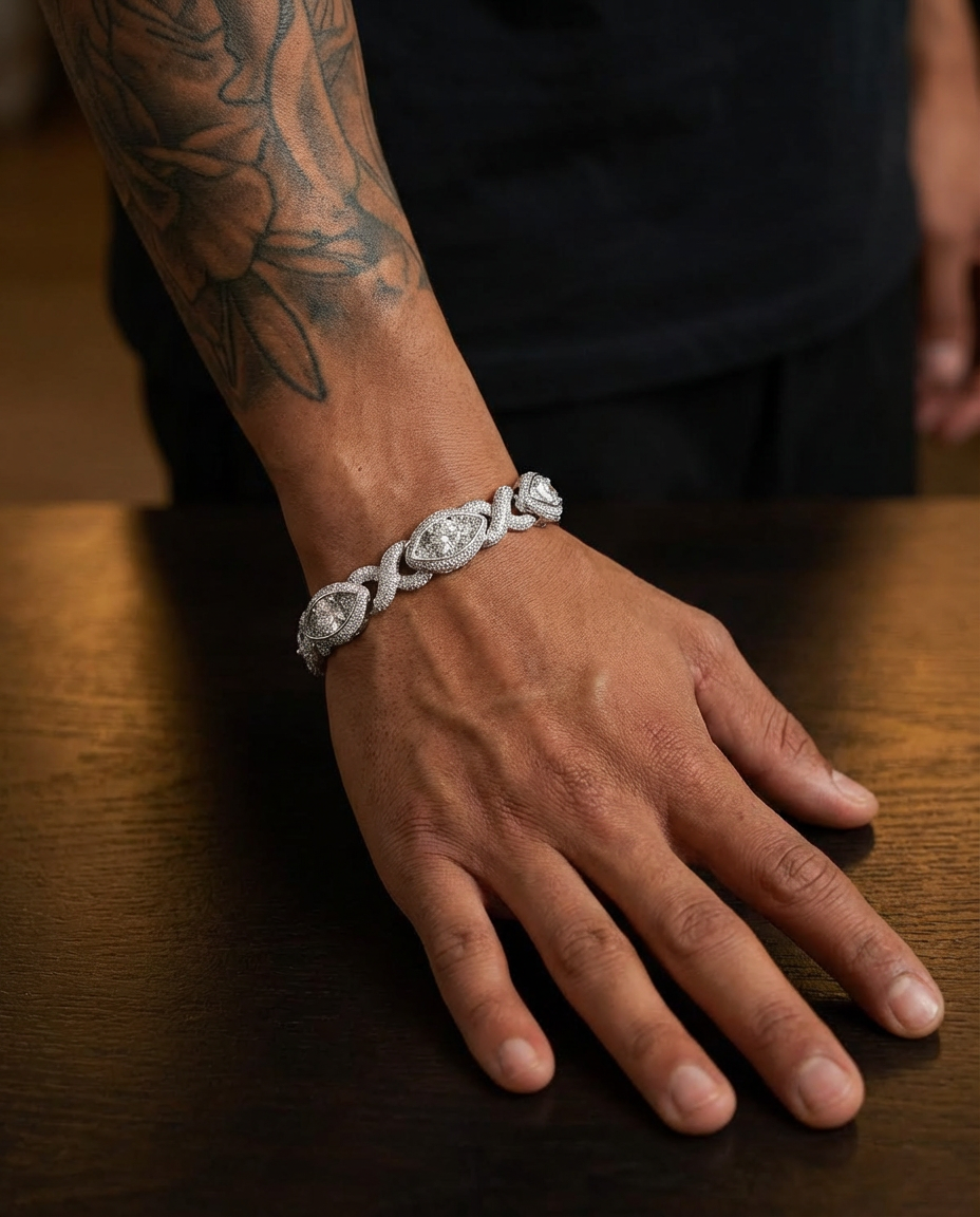 Marquise Iced Link Bracelet