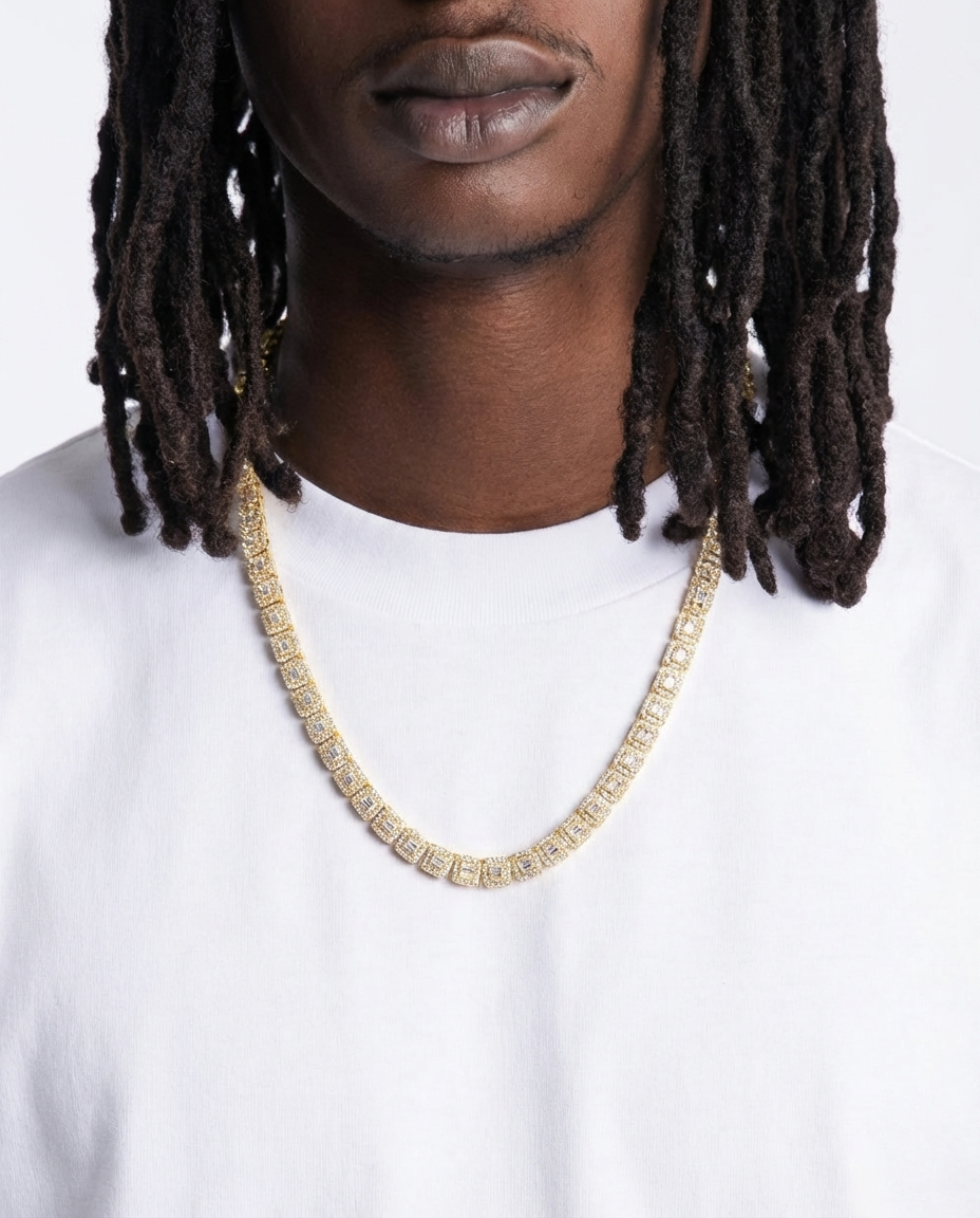 Imperial Baguette Tennis Chain Necklace