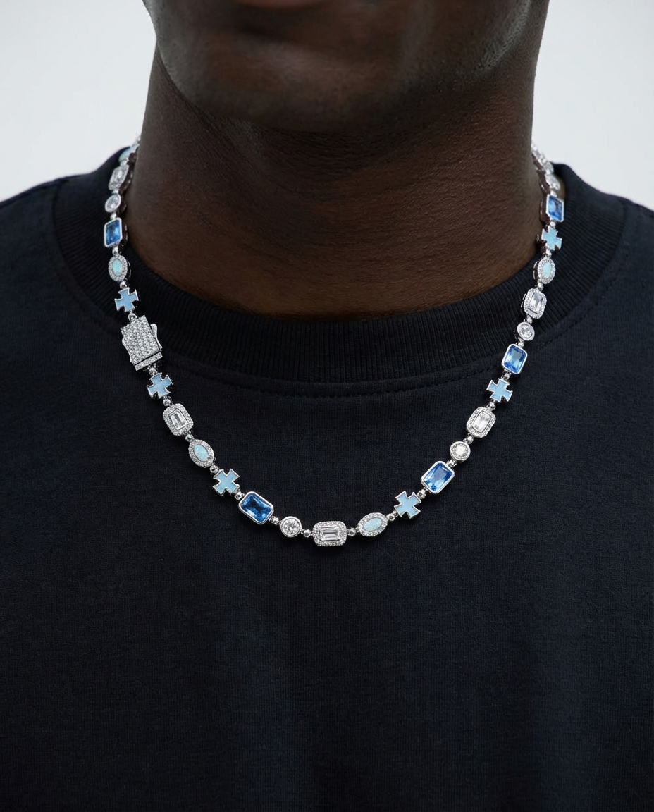 Imperial Gemstone Cross Necklace