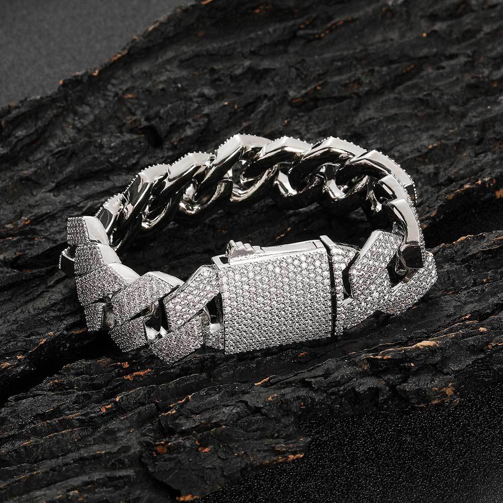 Iced Square-Link Cuban Bracelet