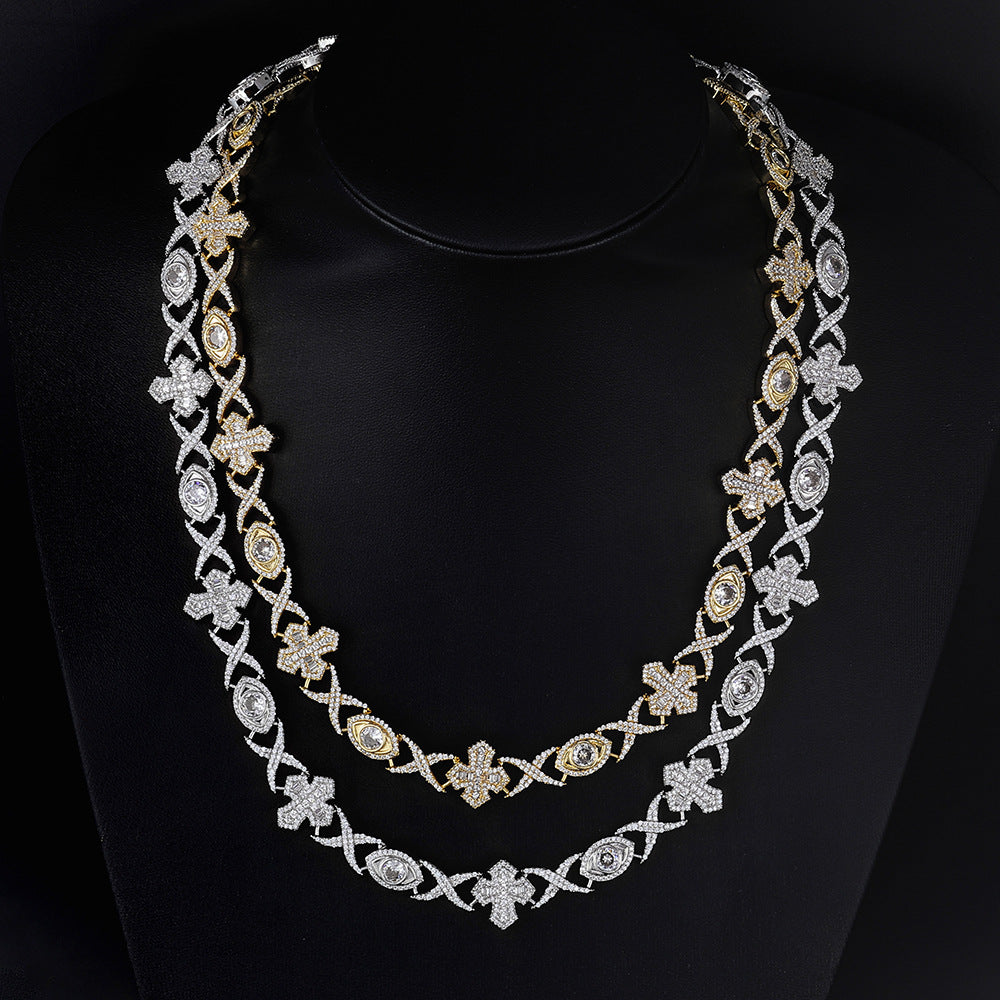 Elite Iced Clover Link Necklace