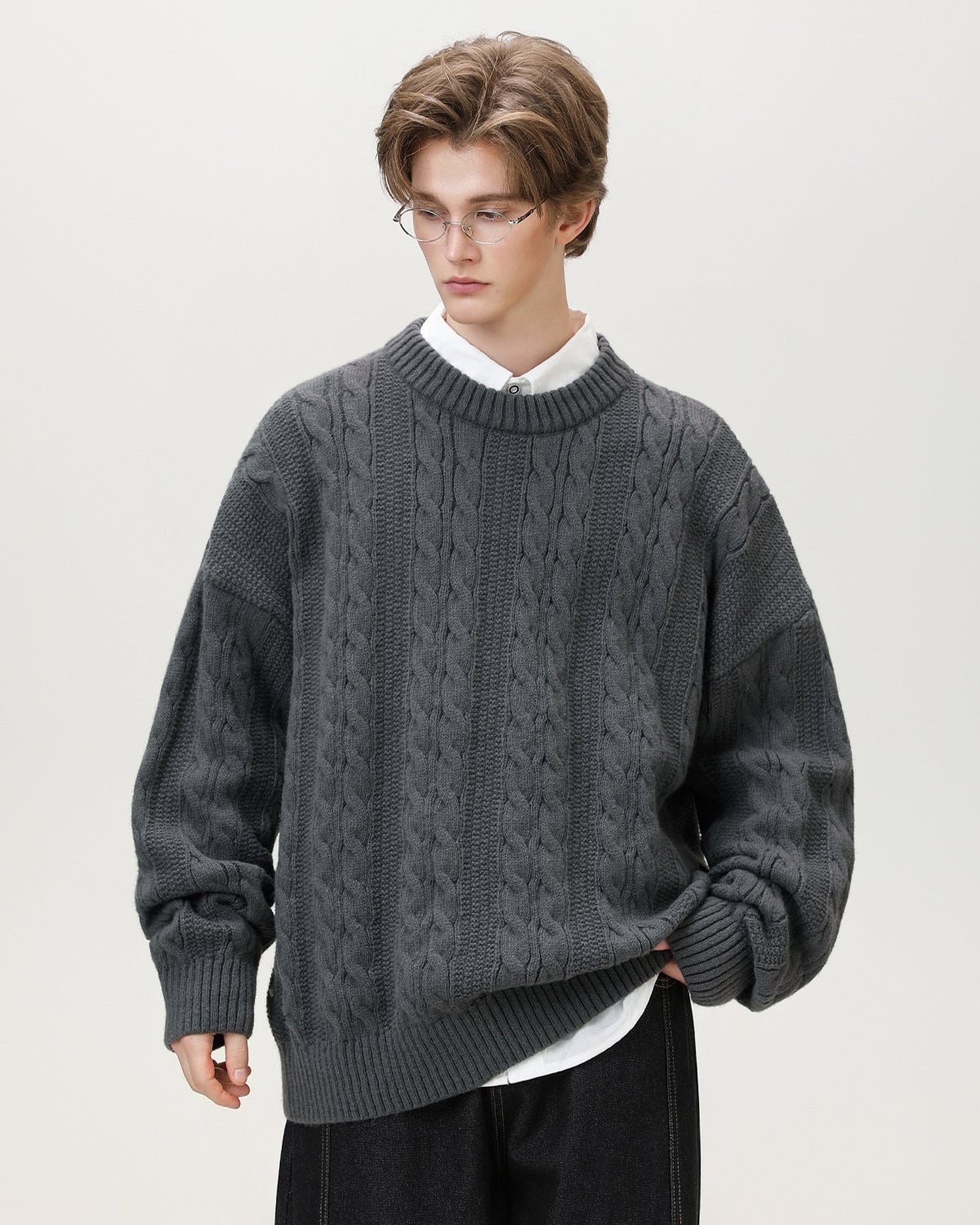 Pull en maille torsadée