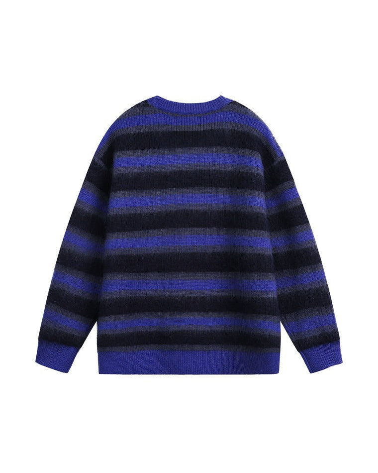 The Retro Colored Striped Campus Style Sweater