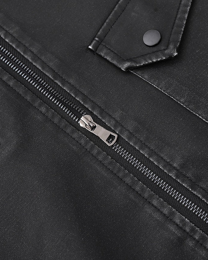 The Slater Gray Spliced Leather Jacket