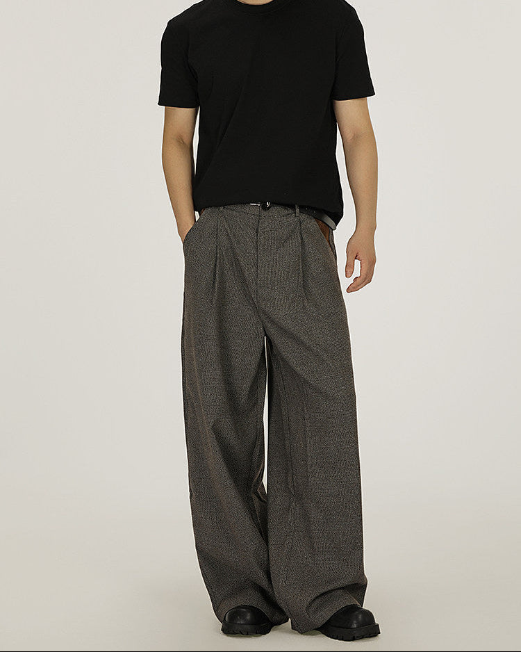 Vintage Pleated Wide-Leg Trousers