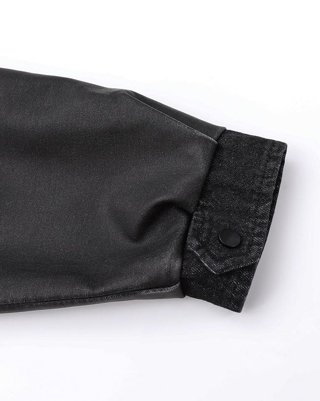 The Slater Gray Spliced Leather Jacket