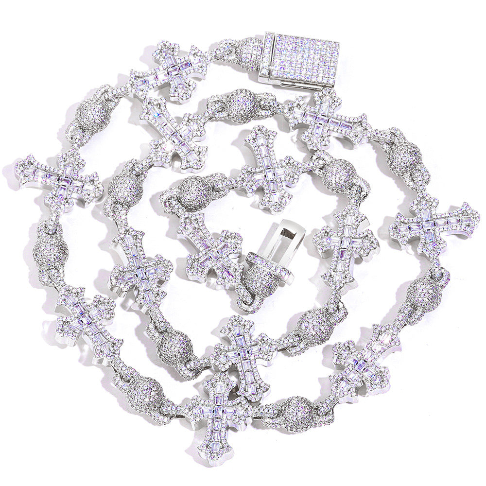 Imperial Iced Cross Link Necklace