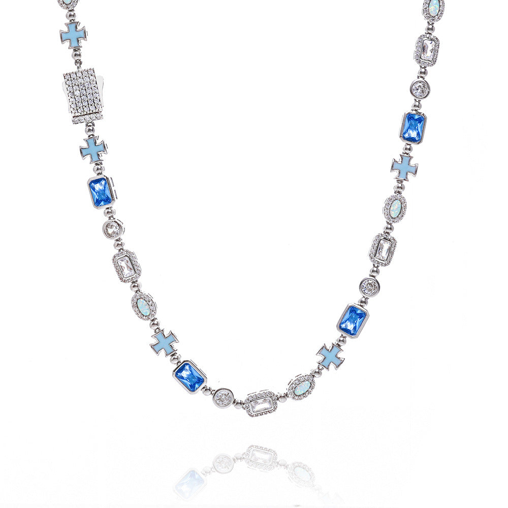 Imperial Gemstone Cross Necklace