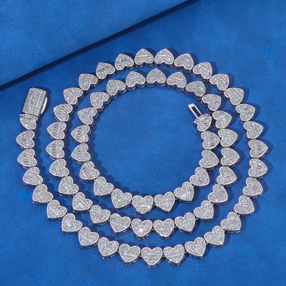 Imperial Iced Heart Link Necklace