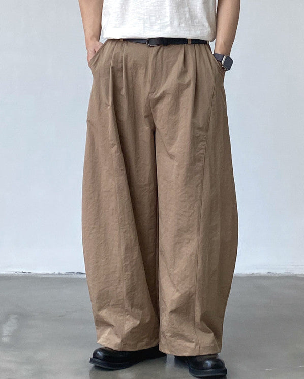 Lightweight Pleated Cotton Trousers