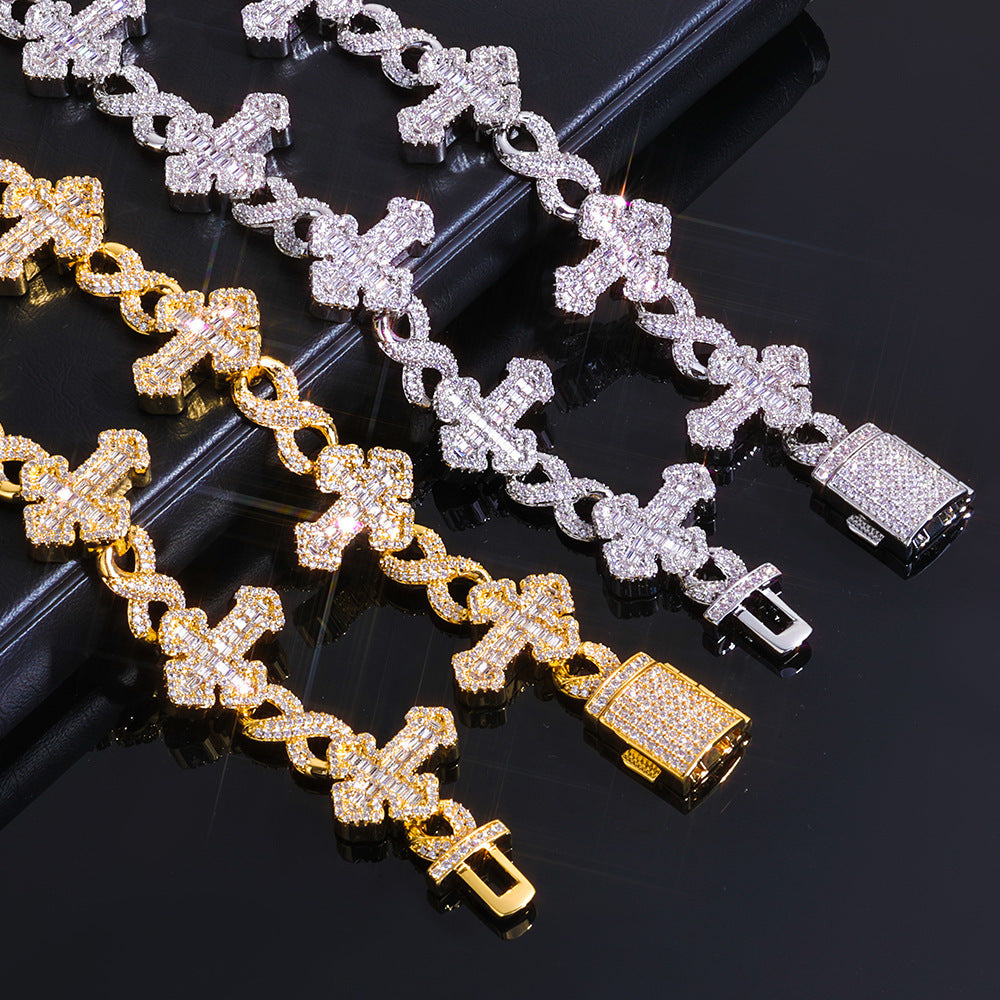 Elite Iced Cross Link Bracelet