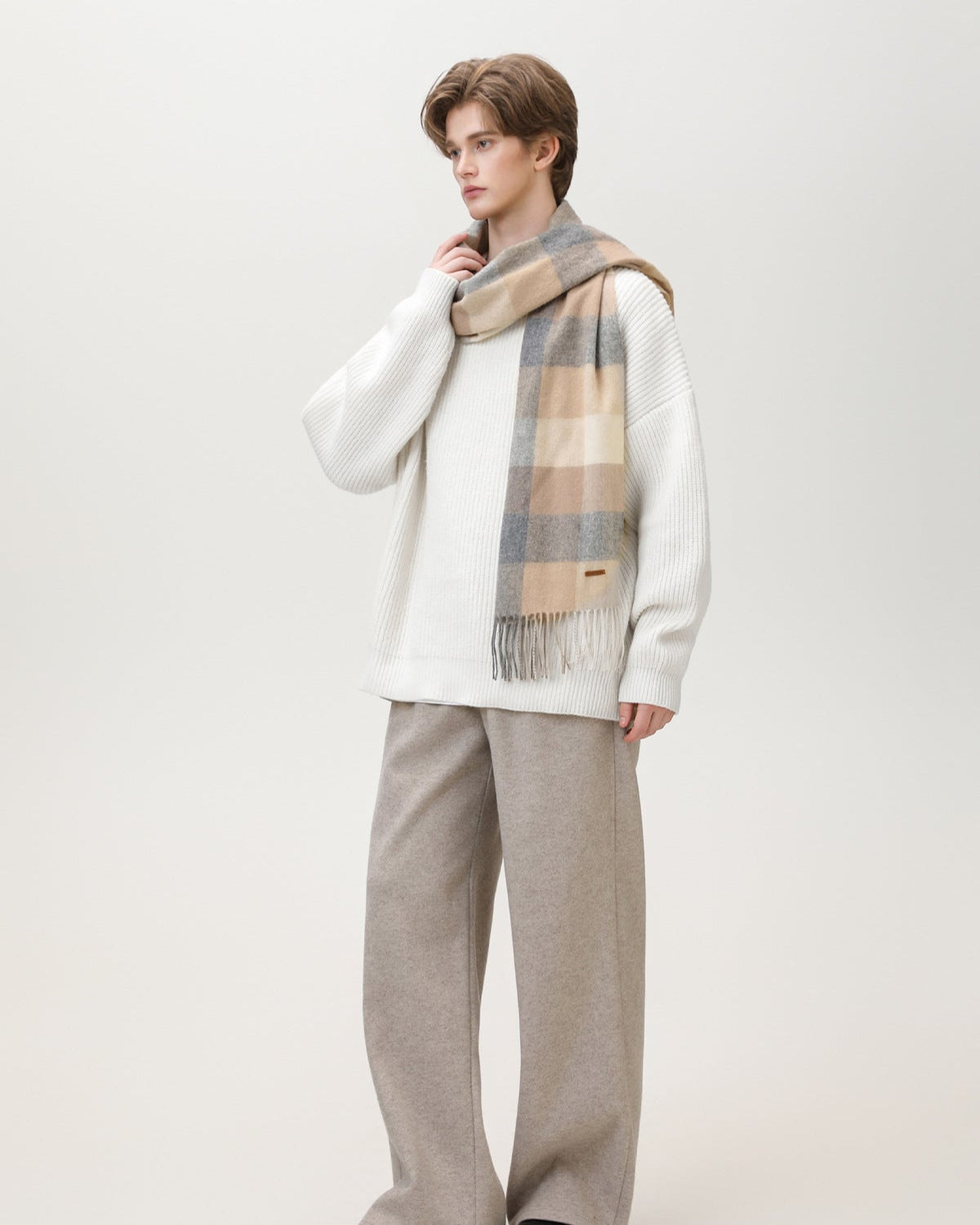 Sunday Scare Oversized Strickpullover mit Rundhalsausschnitt