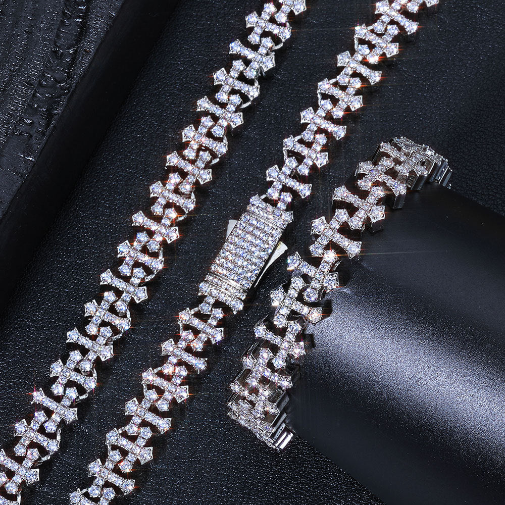 Imperial Iced Cross Link Bracelet