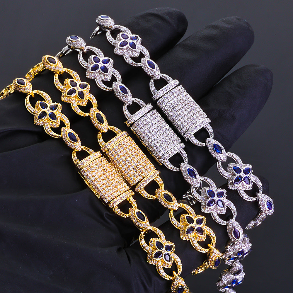 Imperial Sapphire Flower Link Necklace