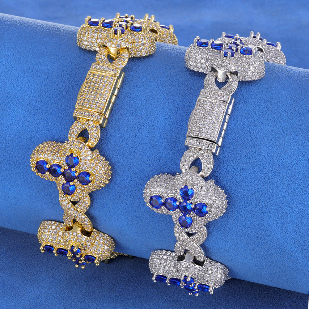 Imperial Iced Clover Link Bracelet