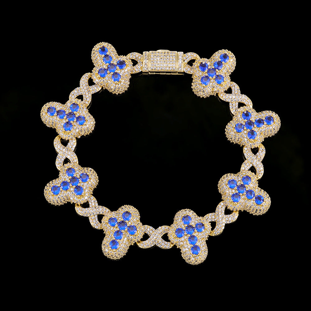 Imperial Iced Clover Link Bracelet