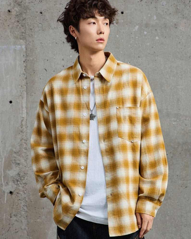 The Boulder Plaid Casual Long Sleeve Polo Shirt