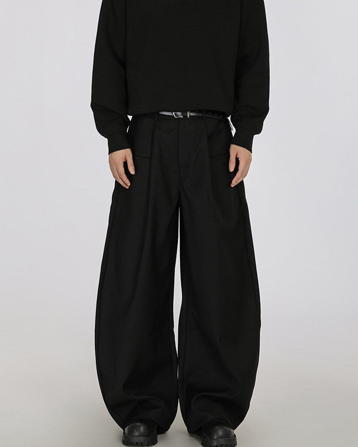 Twill Wide-Leg Trousers