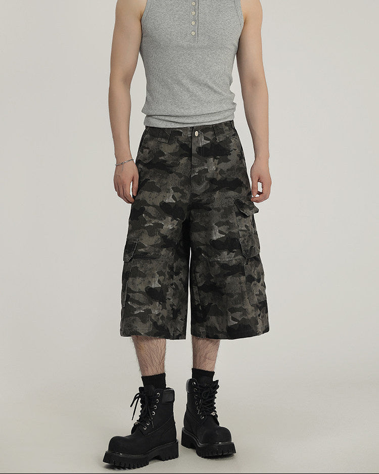 Camo Cotton Cargo Shorts