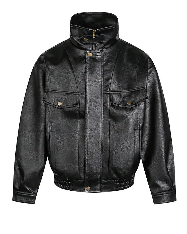 The Ravenwood Structured Leather Bomber Jacket
