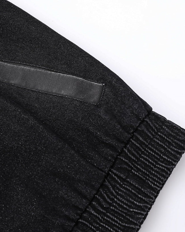 The Slater Gray Spliced Leather Jacket