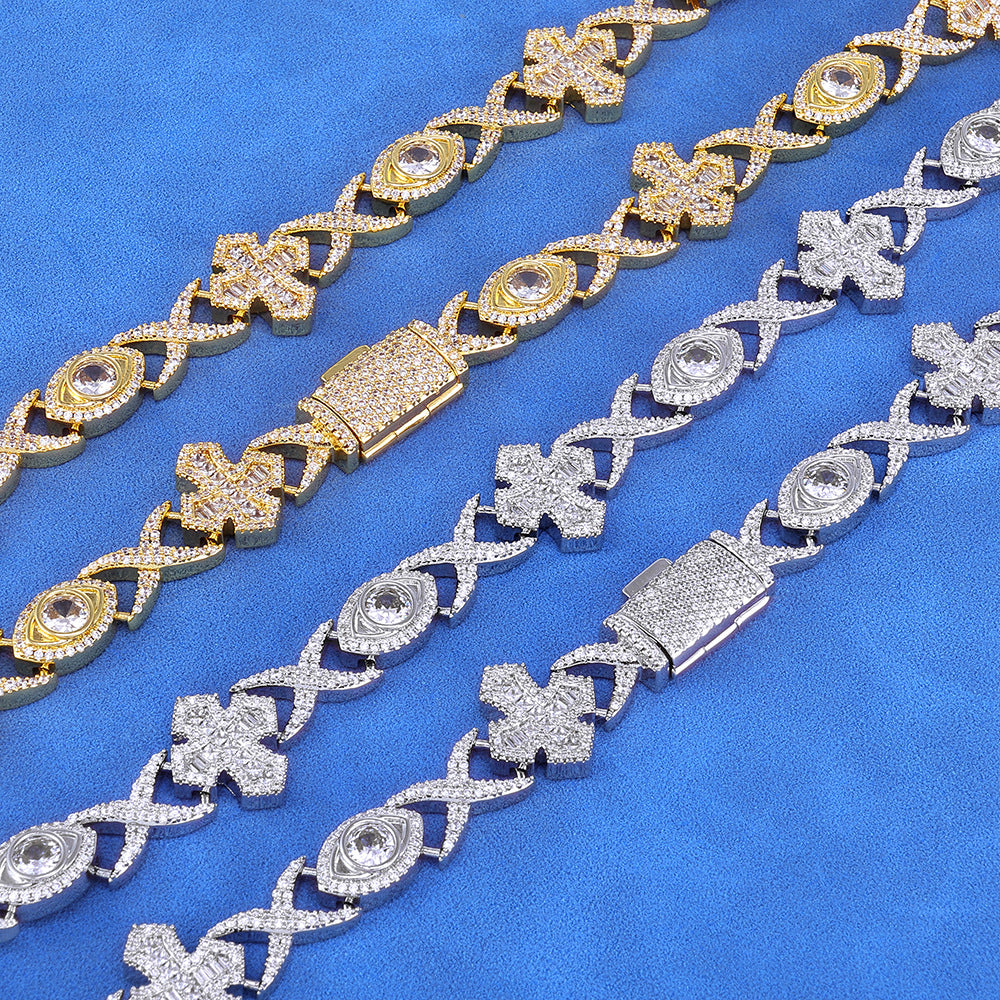 Elite Iced Clover Link Necklace