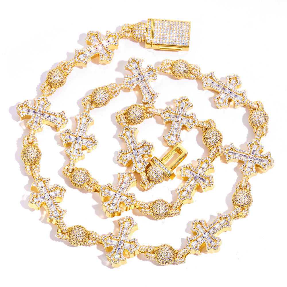 Imperial Iced Cross Link Necklace