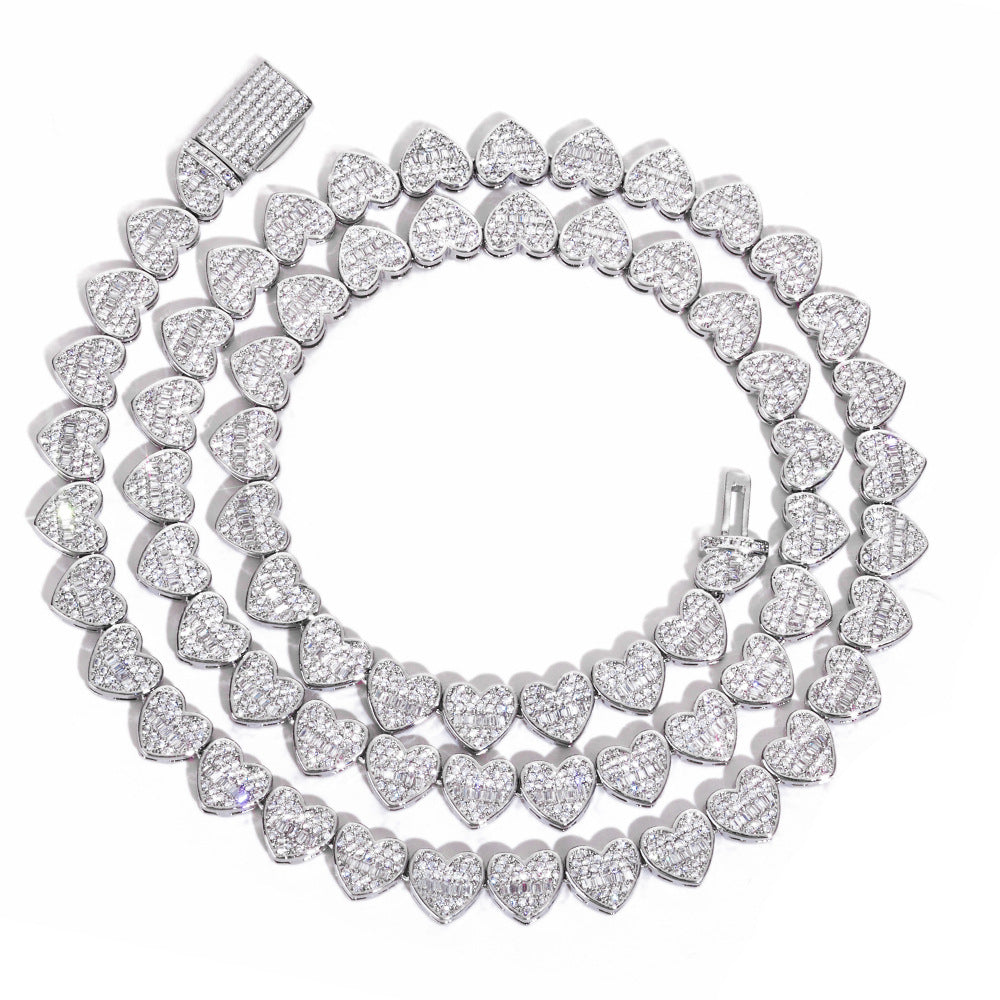 Imperial Iced Heart Link Necklace