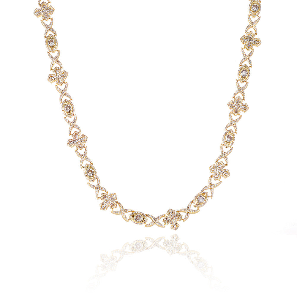 Elite Iced Clover Link Necklace