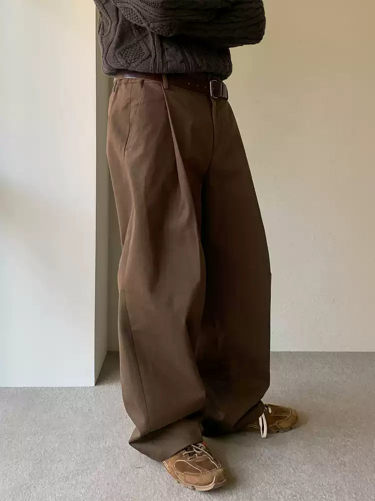 Wide Pleated Tailored Trousers