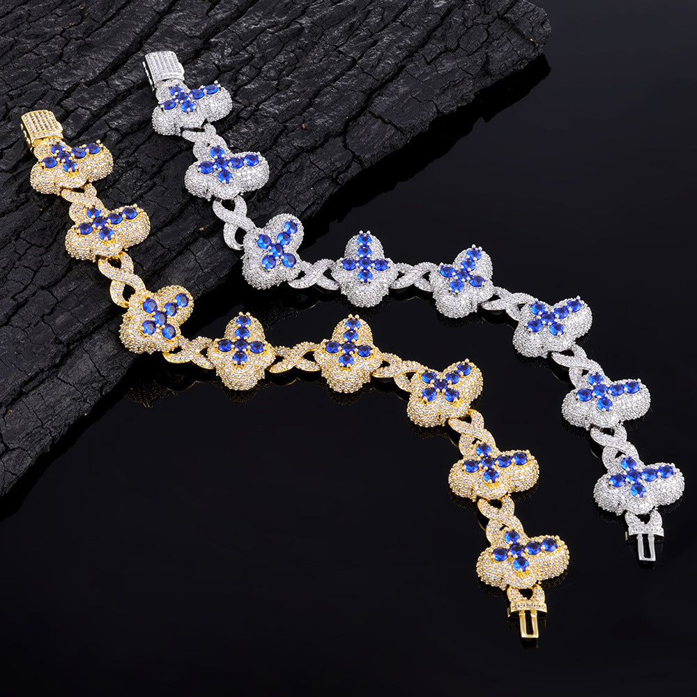 Imperial Iced Clover Link Bracelet