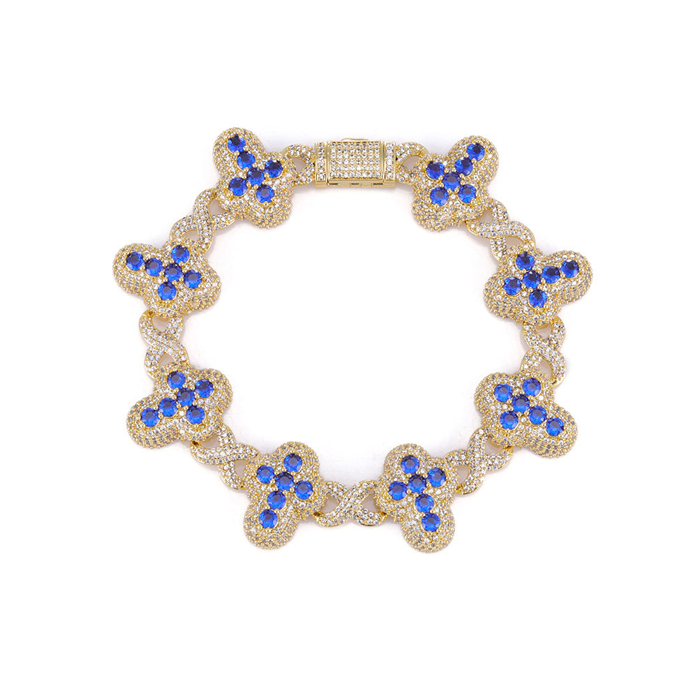 Imperial Iced Clover Link Bracelet