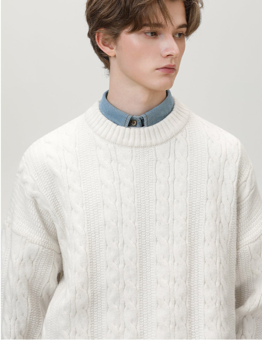 Pull en maille torsadée