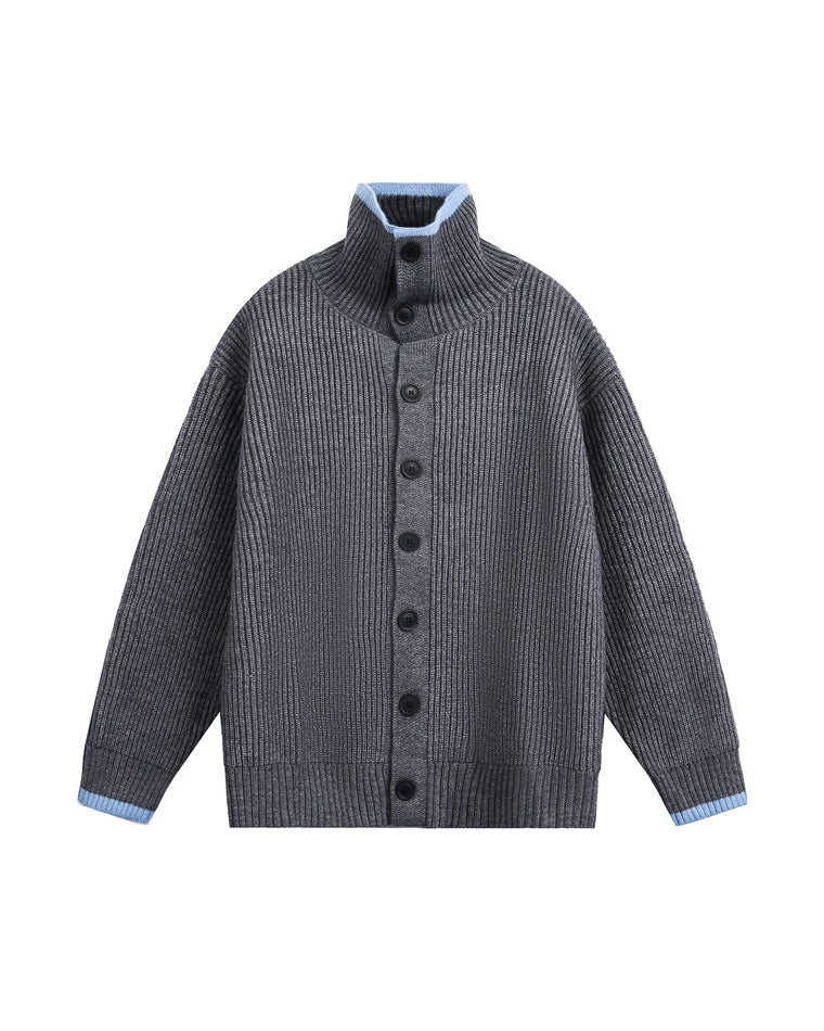 The Lofted Knit Stand Collar Cardigan Jacket