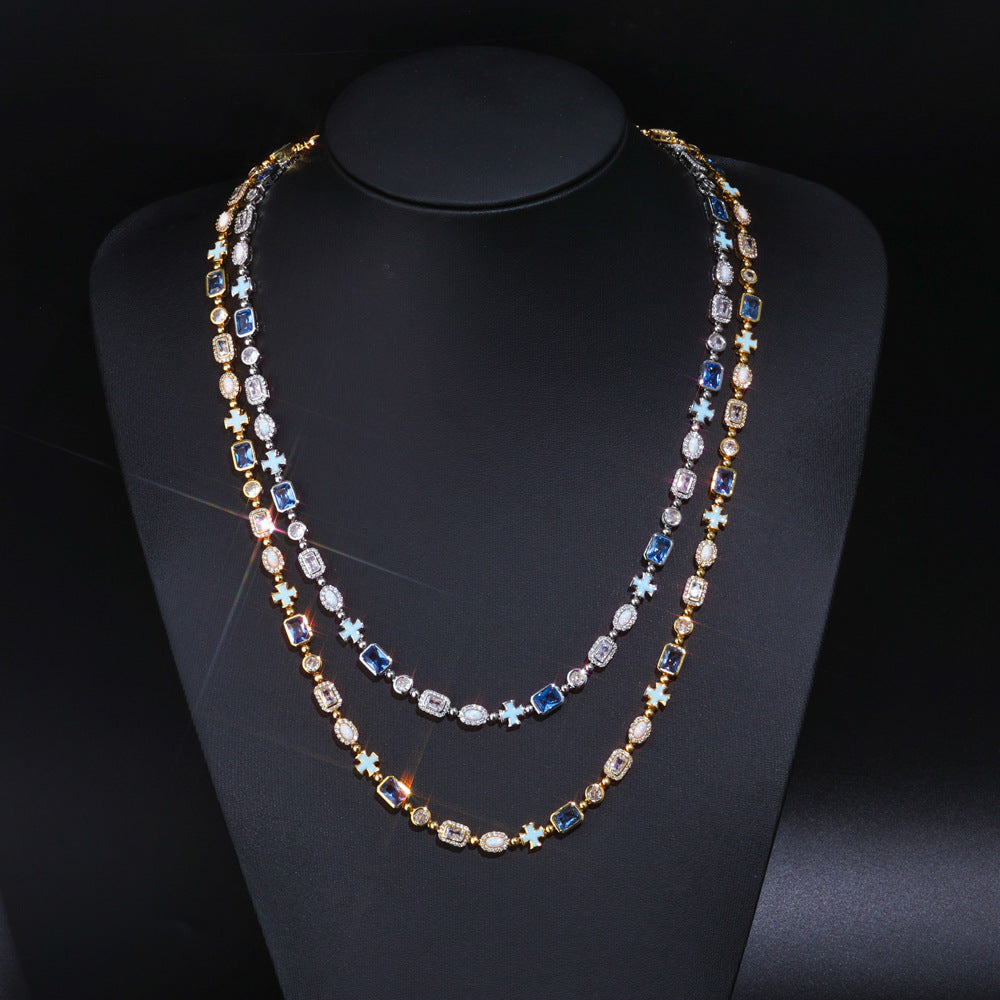 Imperial Gemstone Cross Necklace