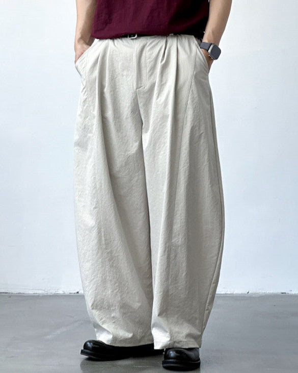 Lightweight Pleated Cotton Trousers