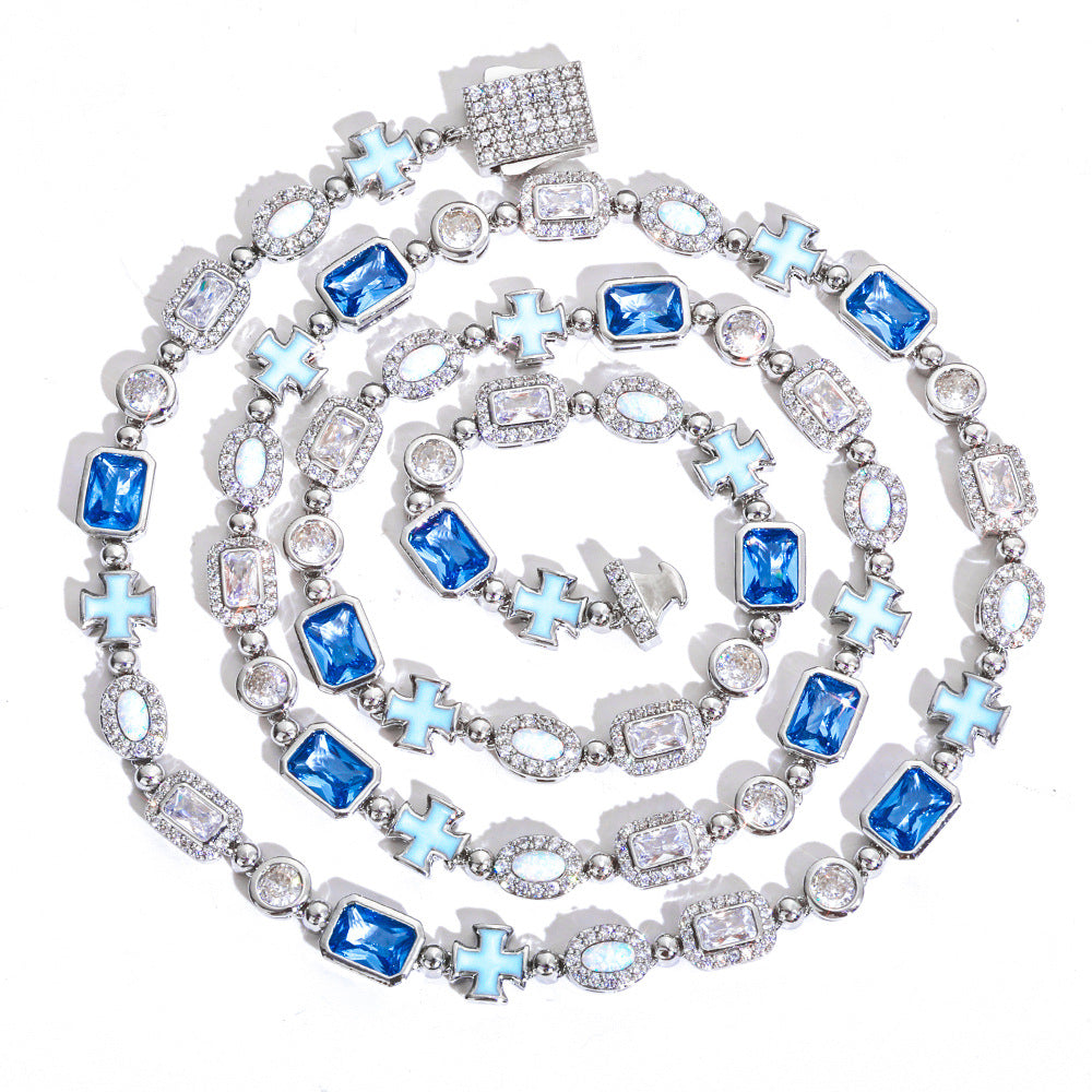 Imperial Gemstone Cross Necklace