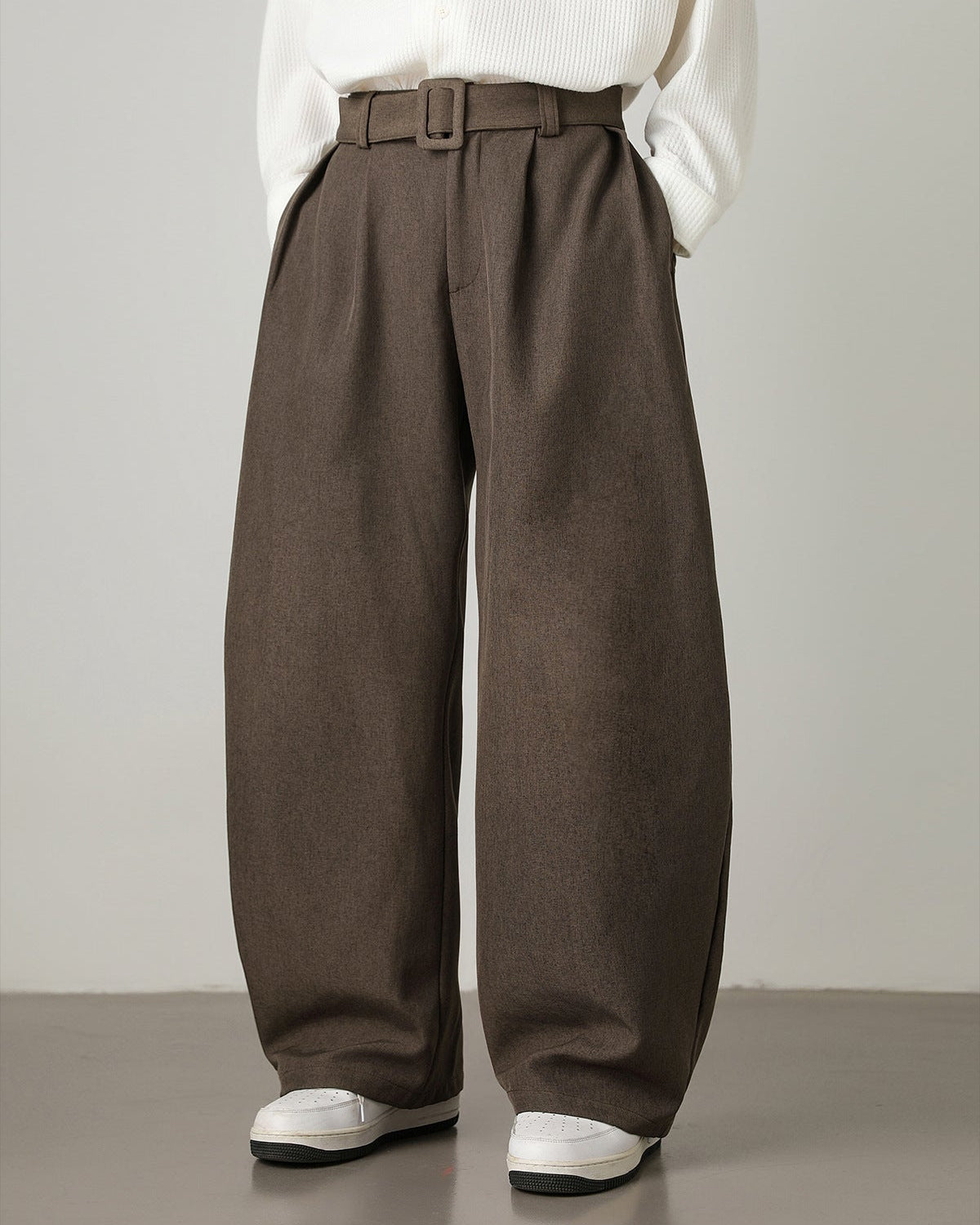 Wool-Blend Wide-Leg Trousers