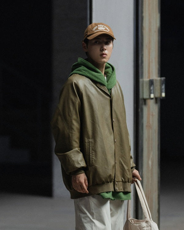 The Ridgepoint Varsity PU Leather Jacket