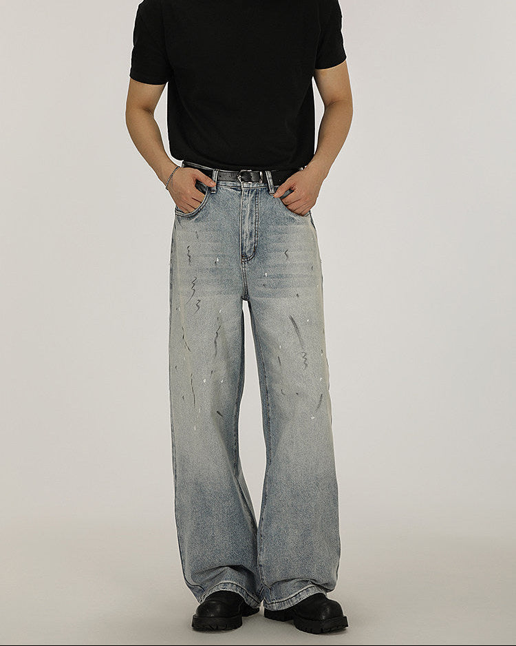Relaxed Straight Denim Jeans