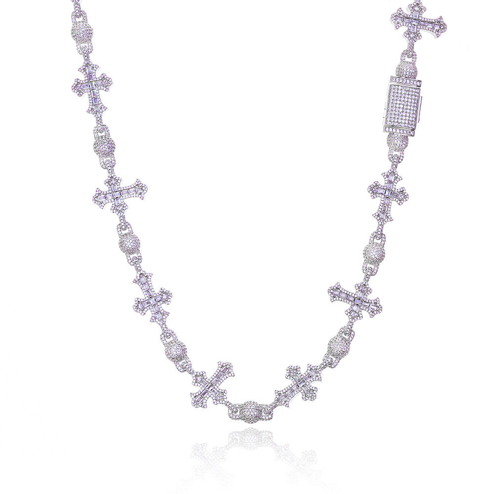 Imperial Iced Cross Link Necklace