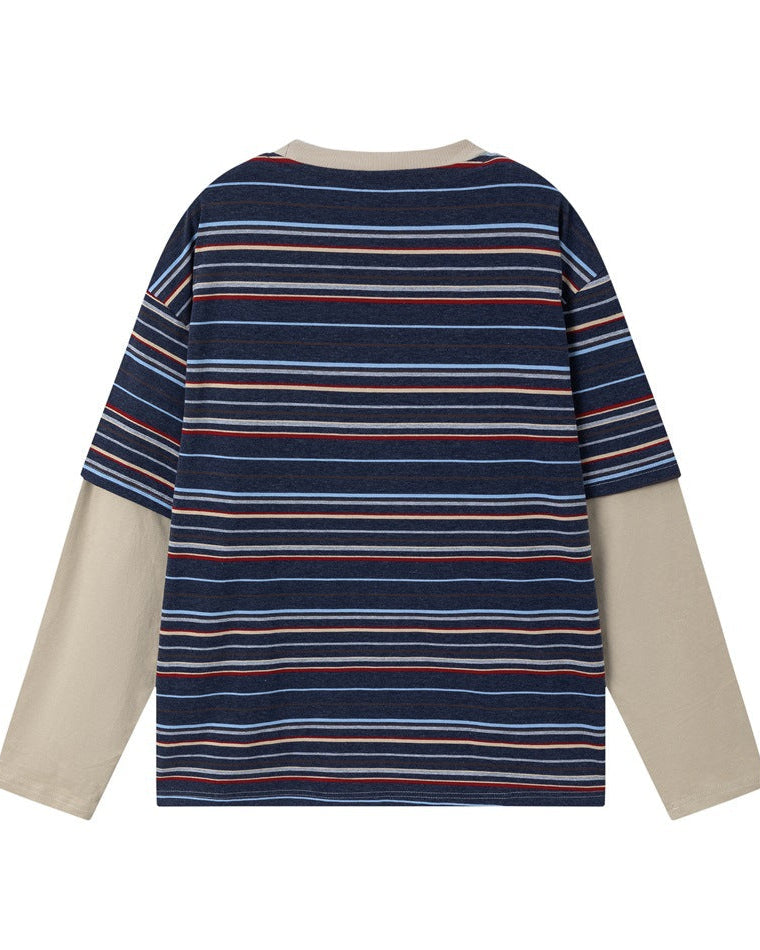 The Palmer Fake Two Stripe Long Sleeve Shirt